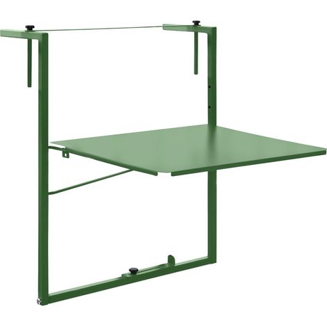 Table de balcon réglable 55x45 cm Vert pâle