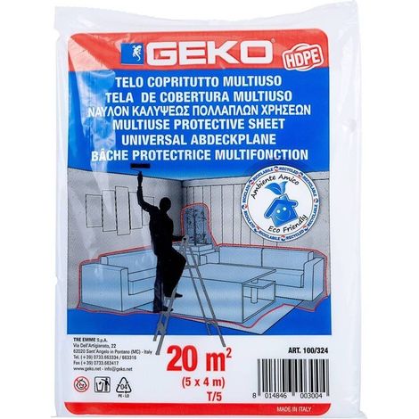 Telo copritutto hdpe trasparente 4 x 5 m