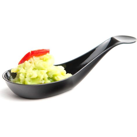 D-Work 50 Cuillères Bouchées Indhye 1,7 cl - 102 x 38 x Ht. 32 mm - Réutilisables, Recyclables, 100% Françaises - Cuillères Noires Élégantes pour Réceptions, Buffets, Apéritifs et Présentations (1/4)