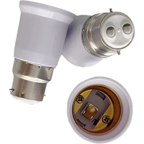 Lot de 3 adaptateurs de douille - Convertisseur de douille B22 vers E27 - Adaptateur de douille à baïonnette pour ampoules halogènes et LED (1/3)