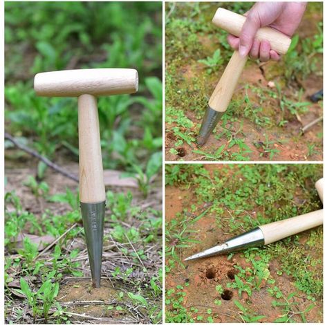 Outil Pour Planter Des Bulbes - Acier Haute Qualité - Revêtement Chromé - Longueur 28 Cm - Diamètre 3,3 Cm - Pour Jardinage Extérieur - 1 Pièce (1/5)