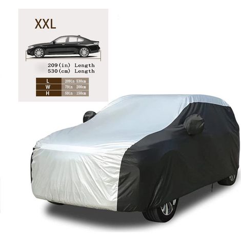 Housse auto Taffetas 190T, protection toutes saisons, isolante, anti-soleil, résistante vent et pluie, bâche extérieure pour véhicule (1/5)