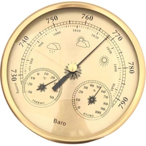 Station Météo 3 en 1 Thermomètre Hygromètre Baromètre Intérieur, Affichage Précis Température Humidité Pression Pour