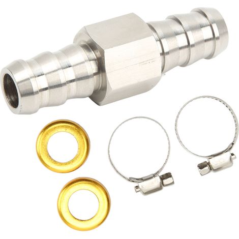 Adaptateur de raccord en T pour conduite de carburant, en acier inoxydable 304, avec collier de serrage pour conduites de boîte de vitesses, de liquide de refroidissement et de carburateur (1/2 pouce) (1/5)