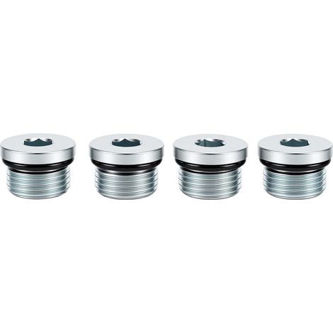 4 bouchons de tuyau à tête hexagonale interne avec filetage 3/4-16 UNF, joints toriques, étanches, acier au carbone, pour douille de capteur d'extrémité de tube de nettoyeur haute pression. (1/5)