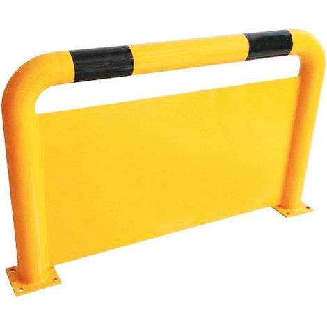 [JAMAIS UTILISE] Arceau Barrière de Protection Acier avec Plaque Anti-Encastrement Jaune et Noir - A135371 (1/5)