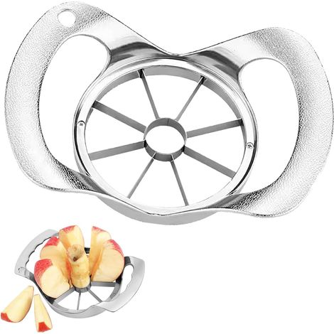 Cortador de manzanas/esquinas de acero inoxidable – Cortador de frutas de 8 cuchillas – Apto para manzanas, patatas y otras frutas y verduras – Apto para lavavajillas (1/5)