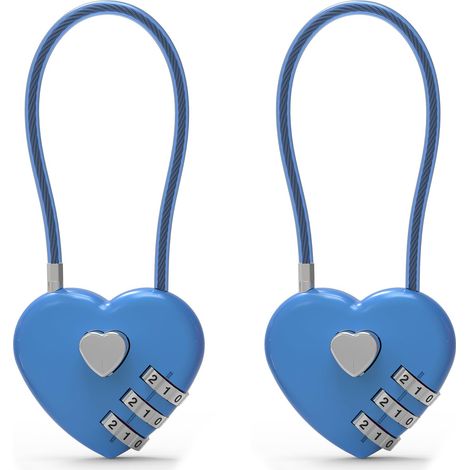 Cadenas à combinaison à 3 chiffres, Cadenas à câble avec code, Petit cadenas à combinaison avec câble, pour bagages, valise, casier de gym, sac à dos avec fermeture éclair, armoire, boîte (1/5)