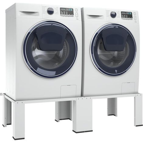 Socle double pour lave-linge et sèche-linge – Acier robuste – Dimensions 127 x 54,5 x 32,5 cm – Capacité 200 kg – Tampons antidérapants – Inlife (1/5)