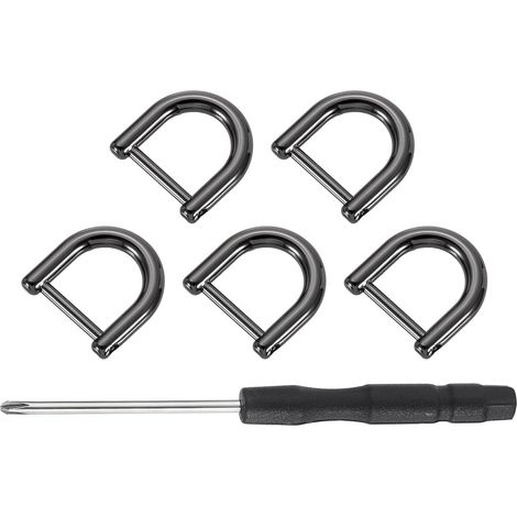 5 Pcs Anneau D Vis À Pitons Forme U Anneaux D 0.47x0.47inch Noir (1/5)