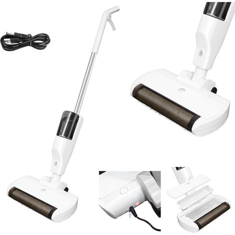 Vadrouille électrique sans fil, 7,4 V 10 W, batterie au lithium 2000 mAh, boîte de dépoussiérage de 500 ml, réservoir d'eau de 550 ml, tête de vadrouille rotative à 9600 tr / min (1/5)