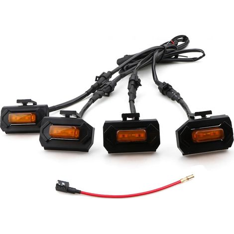 4-teilige LED-Frontgrillleuchte mit Ersatzsicherung für Toyota Tacoma TRD PRO 2020-2021, Schwarz