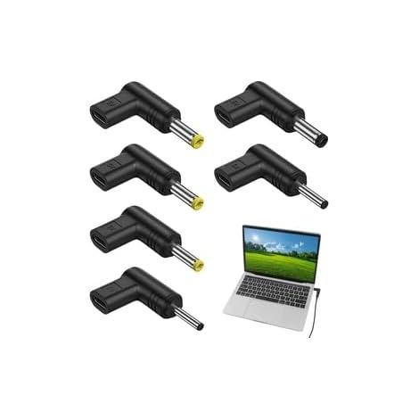 6 Pièces 5 V Adaptateurs USB-C vers CC Coudés à 90 Degrés, USB-C vers CC Coudés à 90 Degrés, Adaptateur de Charge avec Déclencheur d'Émulateur PD 5 V, Alimentation CC pour Routeur, Câble Optique (1/5)