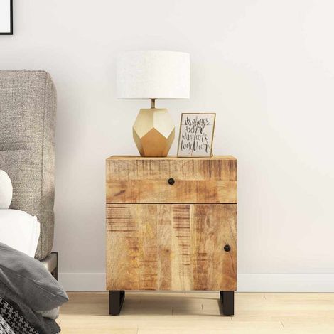 vidaXL Bedside Cabinet 50x33x60 cm Solid Wood Mango&Engineered Wood (1/5)