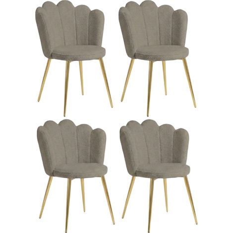 Set 4 Sedie Milly Tessuto Antimacchia Cucina Sala Pranzo Moderno 58x56x80cm