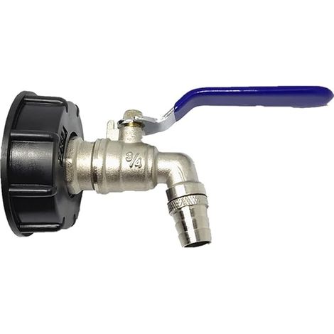 Adattatore per serbatoio IBC con rubinetto, serbatoio in ottone da 2,5 cm, raccordo a clip, filettatura spessa (1/5)