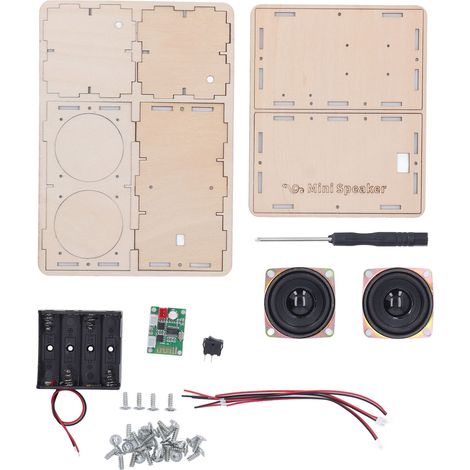 Kit Bluetooth Enceinte Stéréo DIY Surround Bois Composite Non Toxique Assemblage Audio pour Élèves (1/5)