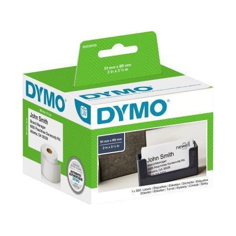DYMO Rouleau d'étiquettes S0929100 S0929100 89 x 51 mm papier blanc 300 pc(s) colle temporaire Cartes de rendez-vous, C (1/5)