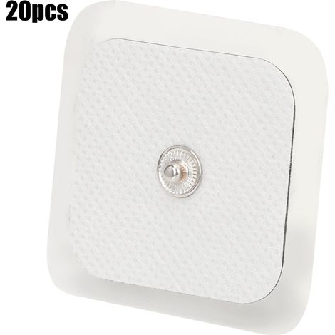 20 électrodes autocollantes 4x4cm pour massage, patchs non tissés, dispositif de physiothérapie, 3,5 cellules (1/5)