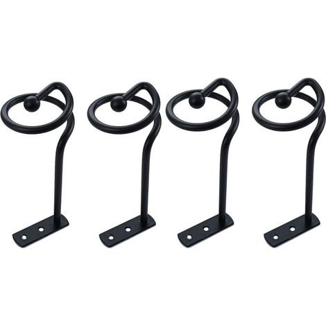Lot de 4 embrasses de Rideaux décoratives en métal Noir pour Rideaux (1/5)