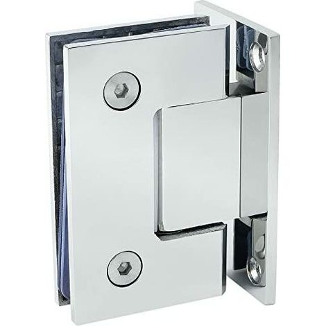 [JAMAIS UTILISÉ]Charnière Charnière de porte en verre sans cadre en acier inoxydable Charnière de salle de douche pour porte en verre bidirectionnelle(pince de soudage de 4 mm à 90 degrés 304 lumière) (1/5)