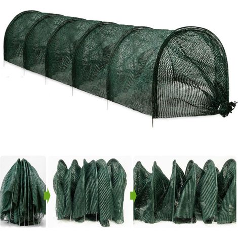 Filet d'ombrage 2 en 1 pour serre, filet d'ombrage pour tunnel de jardin, couverture de rangée de légumes, couverture végétale (300 x 45 x 45 cm) (1/5)