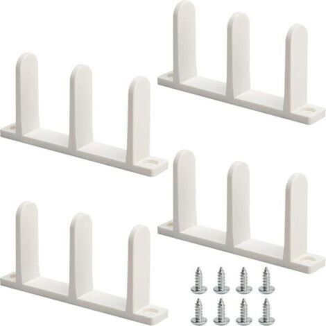 Confezione da 4 guide per pavimento per porte scorrevoli dell'armadio - Guide per pavimento universali in ABS per porte scorrevoli spesse 3,5 cm - Guide per pavimento bianche per porte (1/4)
