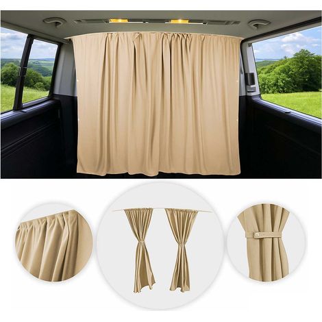 Rideaux De Séparation de Cabine pour Opel Vivaro 2001-2026 L2 Beige Tissu (1/5)