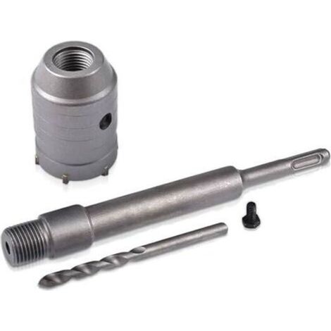 RHG Scie cloche SDS 40 mm + bielle 200 mm + foret hélicoïdal + vis de positionnement, pour murs en béton armé, briques, ouvertures de climatisation