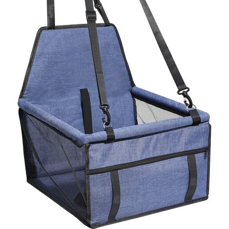 MINKUROW Asiento de coche para perro, asiento elevador de coche impermeable con correa, bolsa de transporte para perro gato cachorro (1/2)