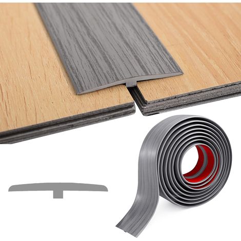 Barre de Seuil Adhesive en T, 1M/2M/3M x 5CM PVC Seuil Porte, Flexible Profilé de Transition Autocollant, Bande de Transition au Sol pour Seuils de Porte et Sols de Raccordement (1/5)