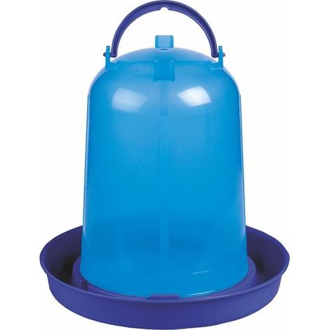 Abreuvoir bleu de 3 litres pour poules. Diamètre 23 cm x Hauteur 22 cm (1/5)