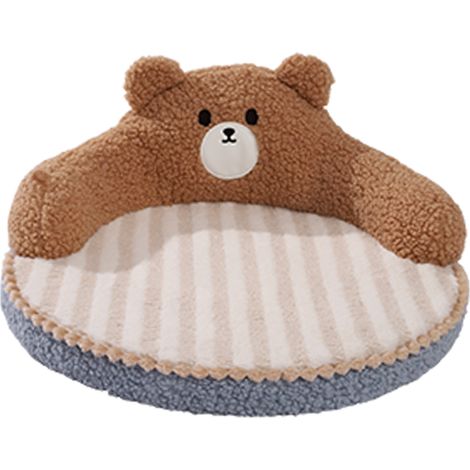 Lit pour chat avec dossier haut, toutes saisons, Design câlin, lavable, confortable, coussin chaud pour chats, chiens, animaux de compagnie, petit ours (1/5)