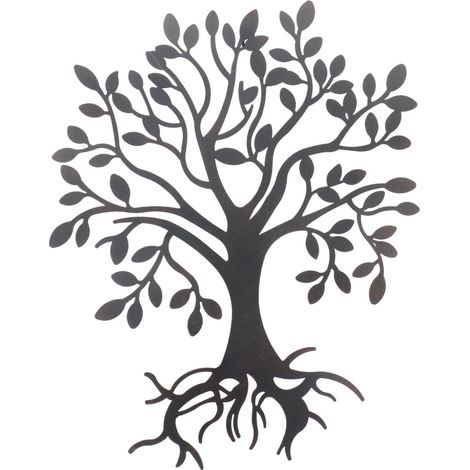 Ornamento da parete moderno per albero in metallo per decorazione d'interni, stile minimalista ed elegante
