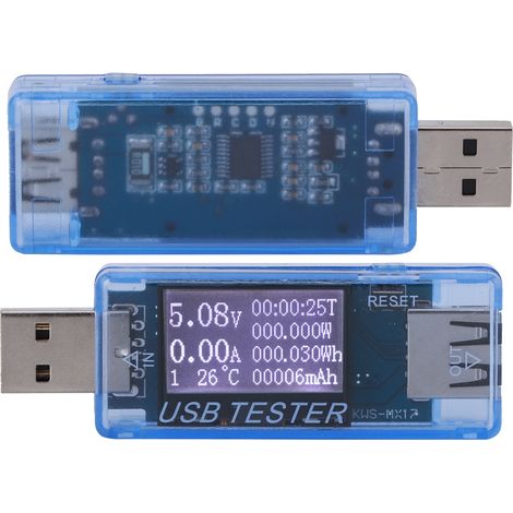 Testeur USB numérique multimètre tension courant 8 en 1 détecteur 0-5A 0-150W 4-30V bleu (1/5)