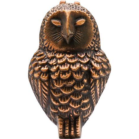 Cast Iron Owl Door Knocker - Iron - L6 x W9.5 x H16 cm - Antique Copper