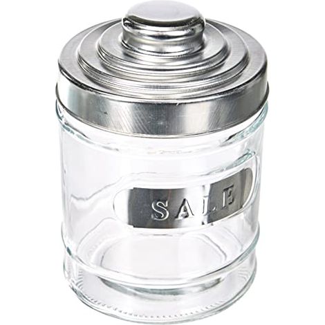 Excelsa Trix Set 3 Barattoli: Sale, caffè e Zucchero, Vetro, Alluminio, capacità: 0,72 Litri (1/4)