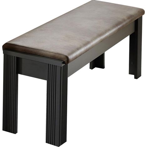 Esszimmer Sitzbank JÜLICH-36 in Graphit und Sitzkissen braun B/H/T: 126/48/41 cm