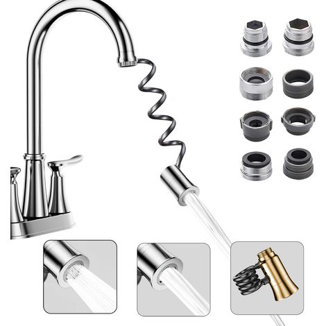 Embout de robinet en métal - Rallonge de robinet avec tuyau extensible - Embout d'évier à 2 positions pour robinet (1/5)