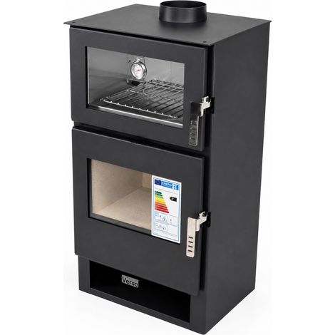 Stufa a legna Verso F Inox da 9 kW con forno per cucinare (1/5)