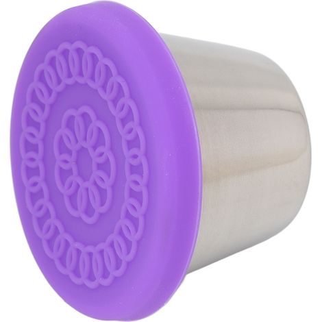 Bol en inox 70ml pour sauces et condiments, couvercle silicone hermétique, idéal salon de beauté et cuisine, coloris violet, lot de rangement dressing. (1/5)