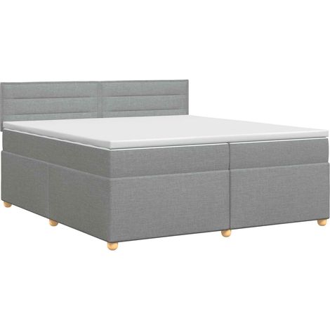 Maison Exclusive - Letto box spring con materasso Grigio Chiaro 200 x 200 cm (1/5)