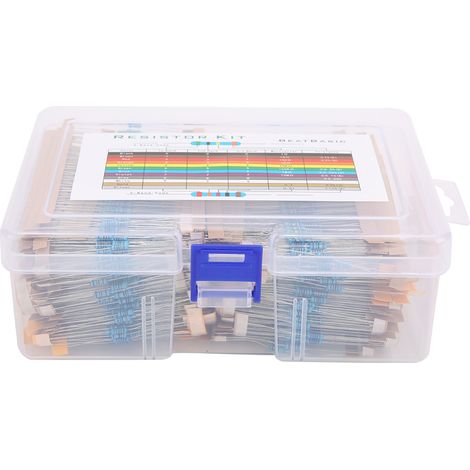 Lot de 2600 résistances à film métallique 1/4W, 1 RΩ à 3 MΩ, composants électroniques pour circuits (1/5)