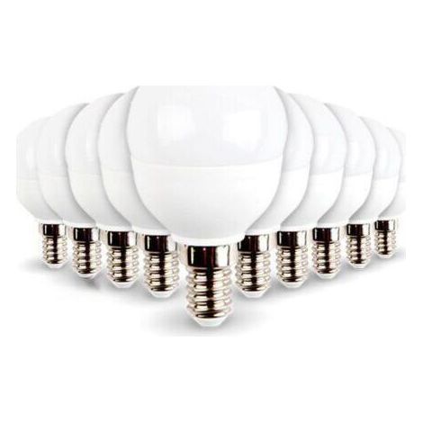Lot de 10 ampoules LED E14 Mini Globe 5.5W 470 lumens Eq 40W Température de Couleur: Blanc chaud 2700K (1/3)