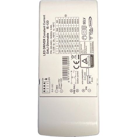 Led Driver 12W Dimmerabile DALI 2 Push Dimming Corrente Costante Configurabile 180mA 230mA 260mA 300mA 350mA 400mA 450mA 500mA (1/3)