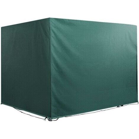 Housse de protection balancelle de jardin bâche étanche 2,15L x 1,55l x 1,5H m PE vert (1/4)