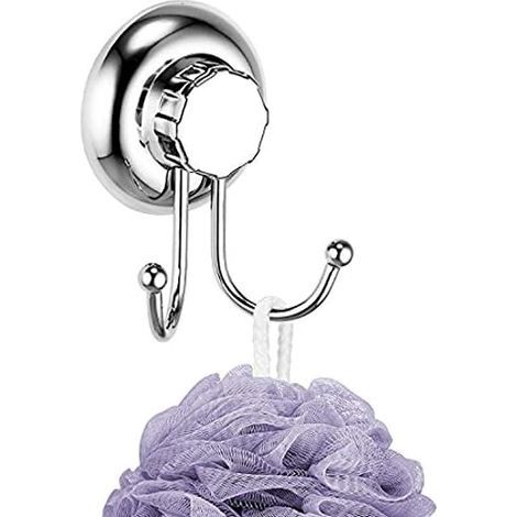 ble Crochet à Ventouse - Système de Vide - Pas de Perçage - Crochet pour Serviette et Peignoir - Acier Inoxydable - Crochet Muralpour Salle de bain et Cuisine (1/5)