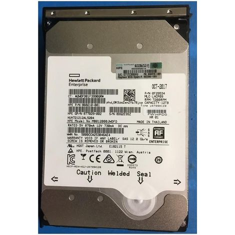 Disco rigido HP Enterprise da 12 TB, 7,2 K LFF SAS LP HE DS, 882398-001
