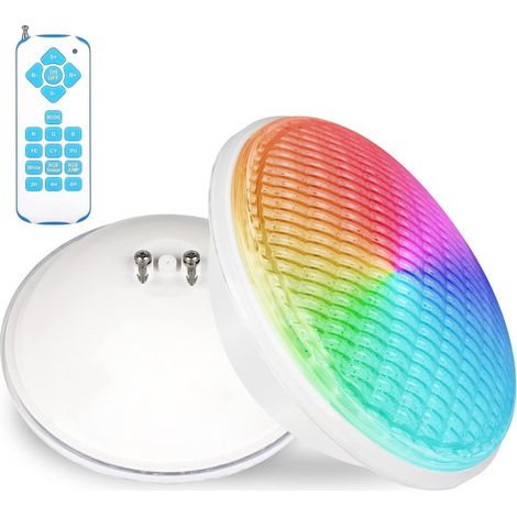 Projecteur de piscine LED RGB PAR56 36 W, 12 V CC/CA, étanche IP68, télécommande avec minuterie (1 x lampe) (1/5)