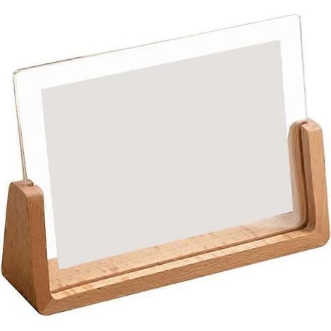 Cadre photo de mariage en bois transparent en forme de U, en noyer/hêtre, avec cadre en acrylique. Décoration de bureau. (1/5)